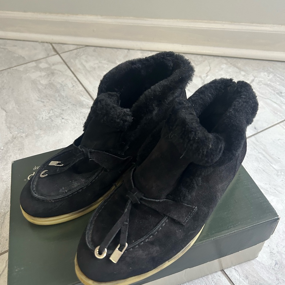 Women's Black Suede Ankle Boots